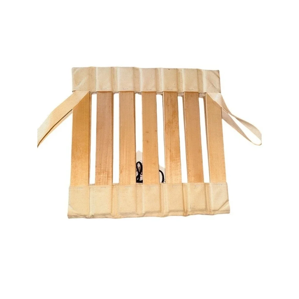 HowdaHug Howda-Seat Portable Folding Slat Chair Seat Pad Beige w Straps stadium